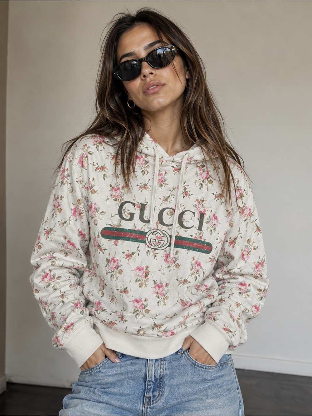 Gucci oversized  floral sweatshirt XS